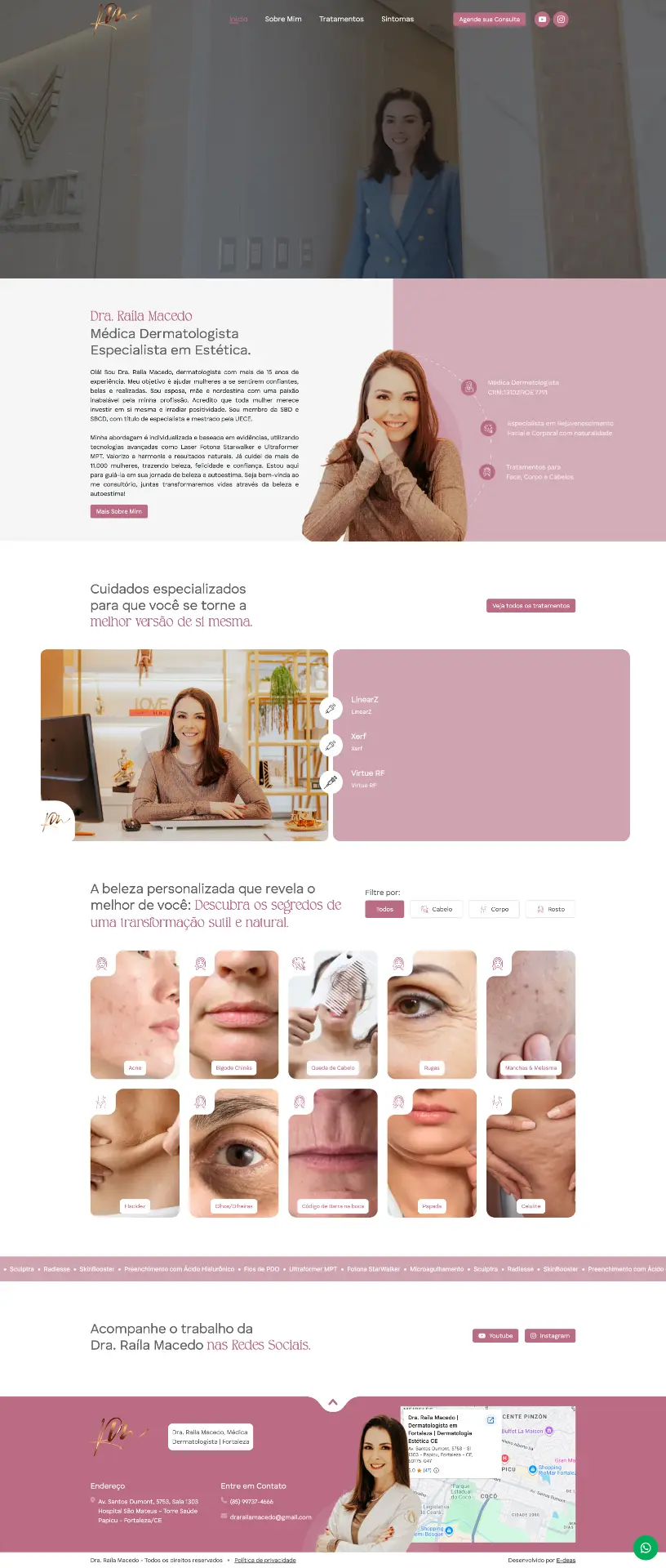 Site da Dra. Rayla Macedo, desenvolvido pela Edeas Marketing