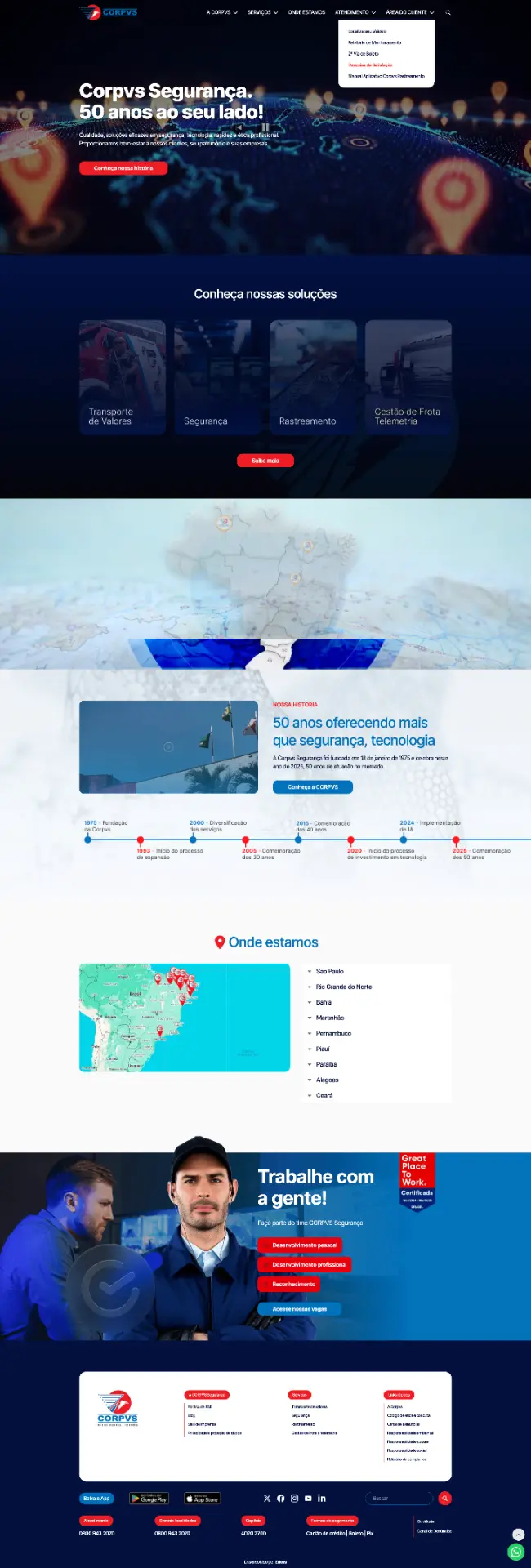 Site da Corpvs Segurança, desenvolvido pela Edeas Marketing